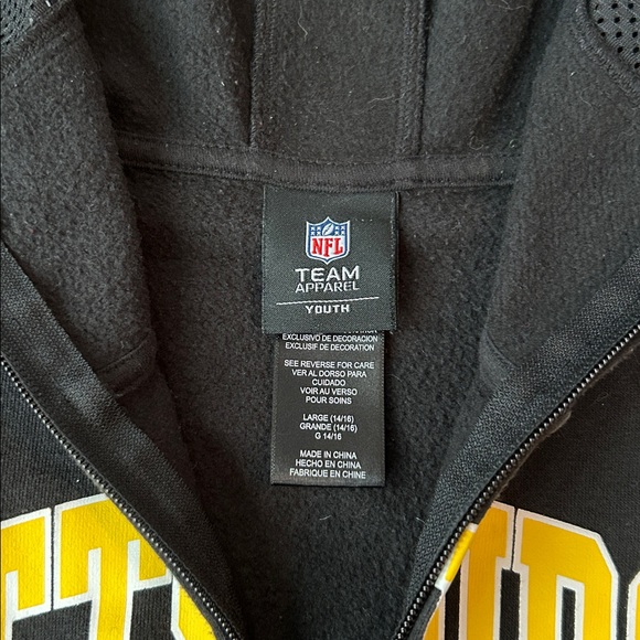 NFL Pittsburgh Steelers Youth Hoodie Football Zip-up Sweatshirt Large 14/16 - Picture 5 of 12
